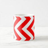 Rood en Wit Groot Verticaal Chevron Patroon Koffiemok (Center)
