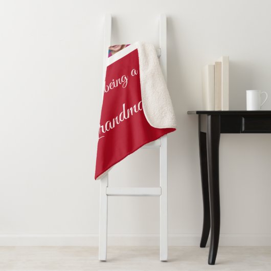 Rood en wit Grootmafotocollage Sherpa Deken (In situ)