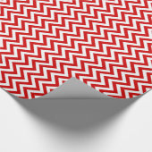 Rood en wit groots Chevron ZigZag Pattern Cadeaupapier (Hoek)