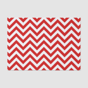 Rood en wit groots Chevron ZigZag Pattern Tissuepapier