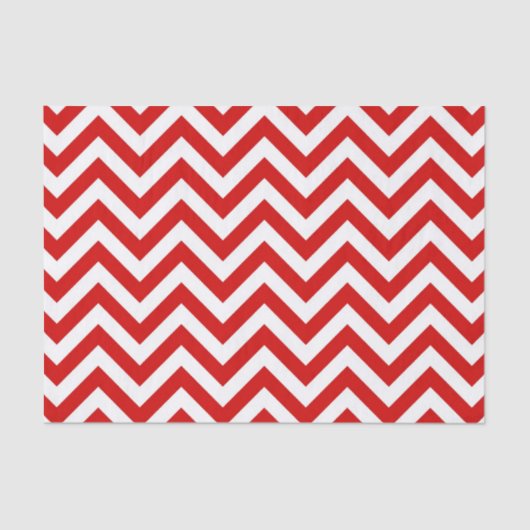 Rood en wit groots Chevron ZigZag Pattern Tissuepapier (Voorkant)
