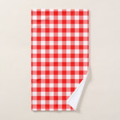 Rood en Wit Grote Grootte Gingham Checks Bad Handdoek (Handdoek)