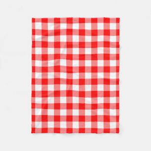 Rood en Wit Grote Grootte Gingham Checks Fleece Deken