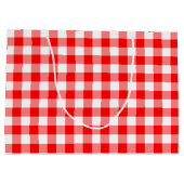 Rood en Wit Grote Grootte Gingham Checks Groot Cadeauzakje (Achterkant)