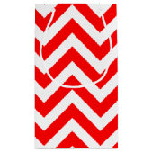 Rood en Wit Grote Grootte Horizontale Chevron Klein Cadeauzakje (Achterkant)