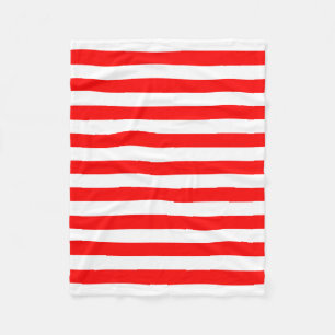 Rood en Wit Grote Grootte Horizontale Strepen Fleece Deken