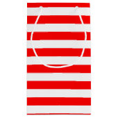 Rood en Wit Grote Grootte Horizontale Strepen Klein Cadeauzakje (Achterkant)