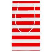 Rood en Wit Grote Grootte Horizontale Strepen Klein Cadeauzakje (Voorkant)