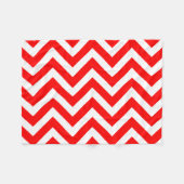 Rood en Wit Grote Grootte Verticale Chevron Fleece Deken (Voorkant (Horizontaal))