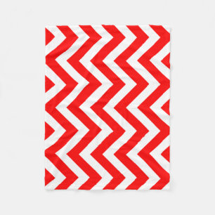 Rood en Wit Grote Grootte Verticale Chevron Fleece Deken