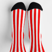 Rood en Wit Grote Grootte Verticale Strepen Sokken (Top)