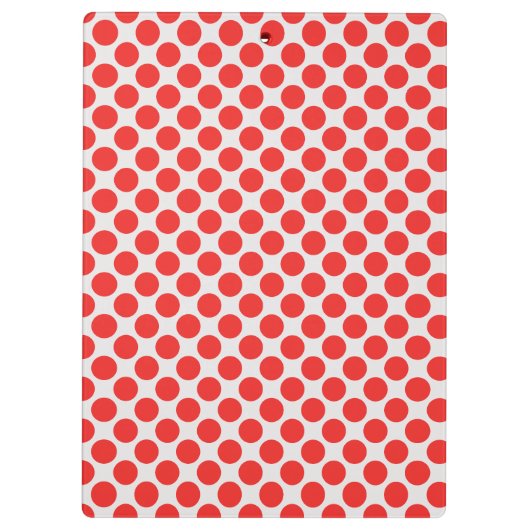Rood en Wit Grote Polka Dots Monogram Klembord (Achterkant)