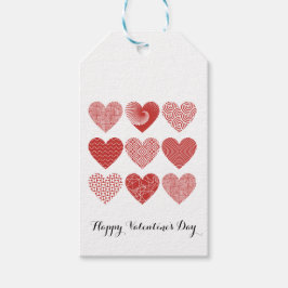 Rood en wit hart eenvoudig cadeaulabel