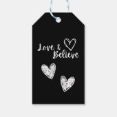 Rood en wit hart eenvoudig cadeaulabel (Achterkant)