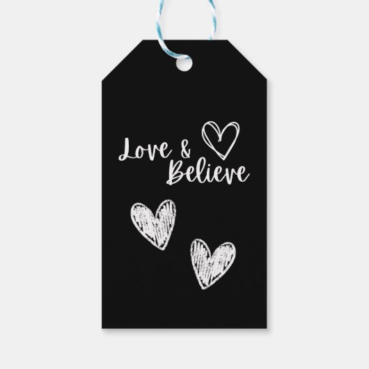 Rood en wit hart eenvoudig cadeaulabel (Achterkant)