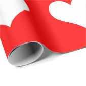 Rood en wit hart eenvoudig cadeaupapier (Rol Hoek)