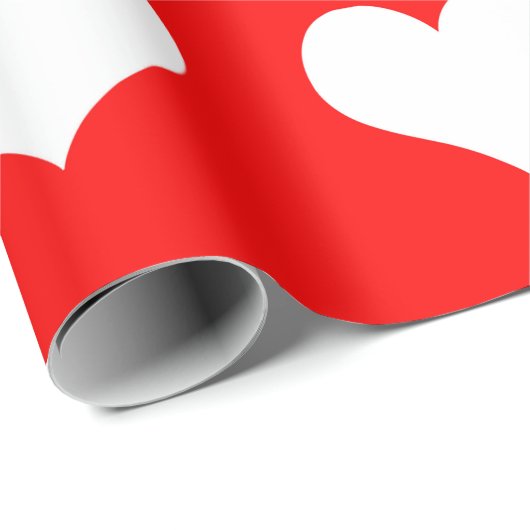 Rood en wit hart eenvoudig cadeaupapier (Rol Hoek)