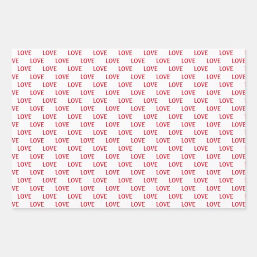 Rood en wit hart Moderne Liefde Valentijnsdag Inpakpapier Vel (Voorkant 3)