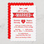 Rood en Wit Hart We gaan trouwen Kaart (Voorkant / Achterkant)