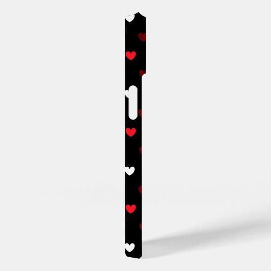 Rood en wit harten op zwart Case-Mate iPhone case (Achterkant / Rechts)