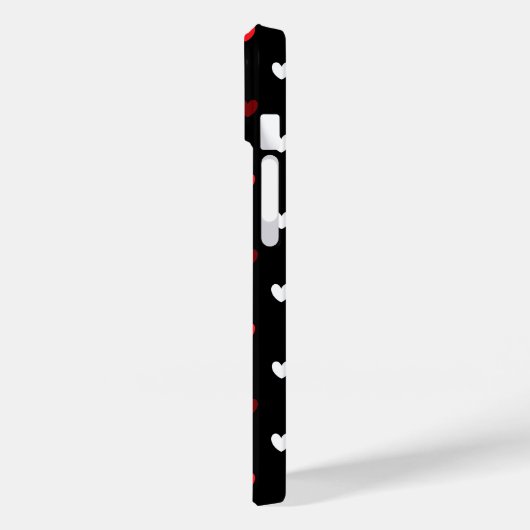 Rood en wit harten op zwart Case-Mate iPhone case (Achterkant / Links)