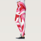 Rood en wit hartpatroon Leggings (Links)