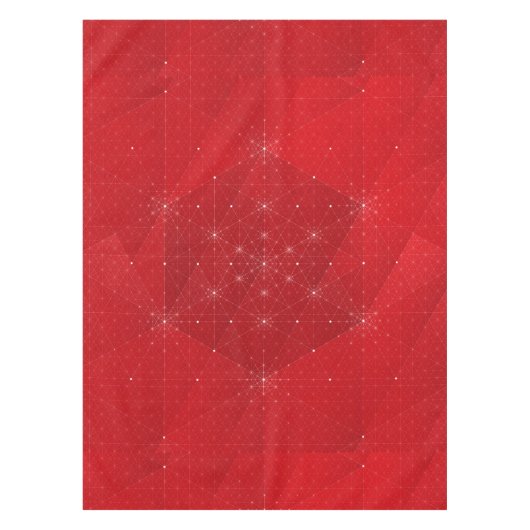Rood en wit Hexagon Geometric Pattern Tablecloth Tafelkleed (Voorkant)