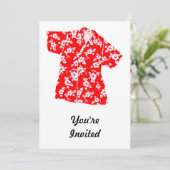 Rood en wit Hibiscus Aloha Shirt Kaart (Staand voorkant)