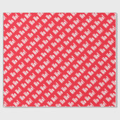 Rood en wit "Ho Ho Ho!" Patroon Kerstmis Cadeaupapier (Vlak)