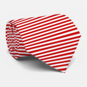 Rood en wit horizontale gestreepte stropdas (Opgerold)
