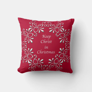 Rood en Wit Houd Christus in Kerstmis Kussen
