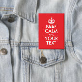 Rood en wit houden kalme parodie button (Insitu)