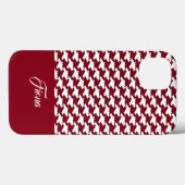 Rood en wit houndstooth patroon monogram Case-Mate iPhone case (Achterkant (horizontaal))
