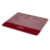 Rood en wit houndstooth patroon monogram snijplank (Hoek)