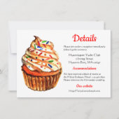 Rood en wit huwelijk, details cupcake kaart (Voorkant)