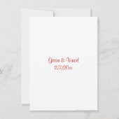 Rood en wit Indiaas huwelijk Kaart (Achterkant)