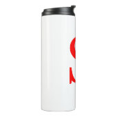 Rood en wit Initiaal Letter Monogrammed Plain Thermosbeker (Gedraaid links)
