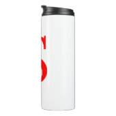 Rood en wit Initiaal Letter Monogrammed Plain Thermosbeker (Geroteerd rechts)