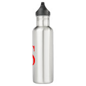 Rood en wit Initiaal Letter Monogrammed Plain Waterfles (Rechts)