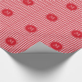 Rood en wit - je monogram cadeaupapier (Hoek)