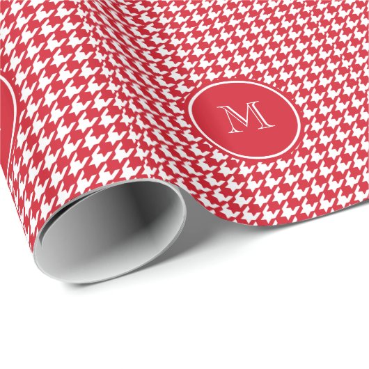 Rood en wit - je monogram cadeaupapier (Rol Hoek)