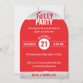 Rood en Wit Jolly Christmas Party Uitnodiging (Voorkant)