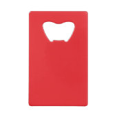 Rood en wit kalm houden en Jouw tekst Kredietkaart Flessenopener (Achterkant)