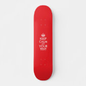 Rood en wit kalm houden en Jouw tekst Skateboard (Voorkant)