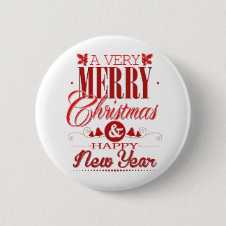 Rood en wit kerst Gezegden decor Ronde Button 5,7 Cm
