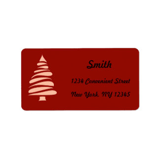 Rood en wit kerstboomruitlabel etiket