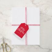 Rood en wit kerstcadeaubericht cadeaulabel (Met Touw)