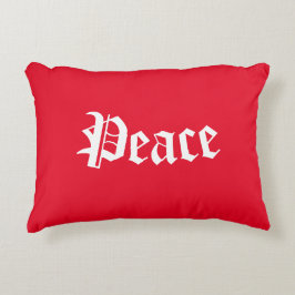  rood en wit kerstcadeautje met "Peace"-accent Accent Kussen