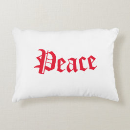  rood en wit kerstcadeautje met "Peace"-accent Accent Kussen
