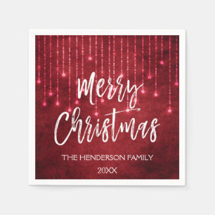 Rood en wit kerstcadeautje servetten